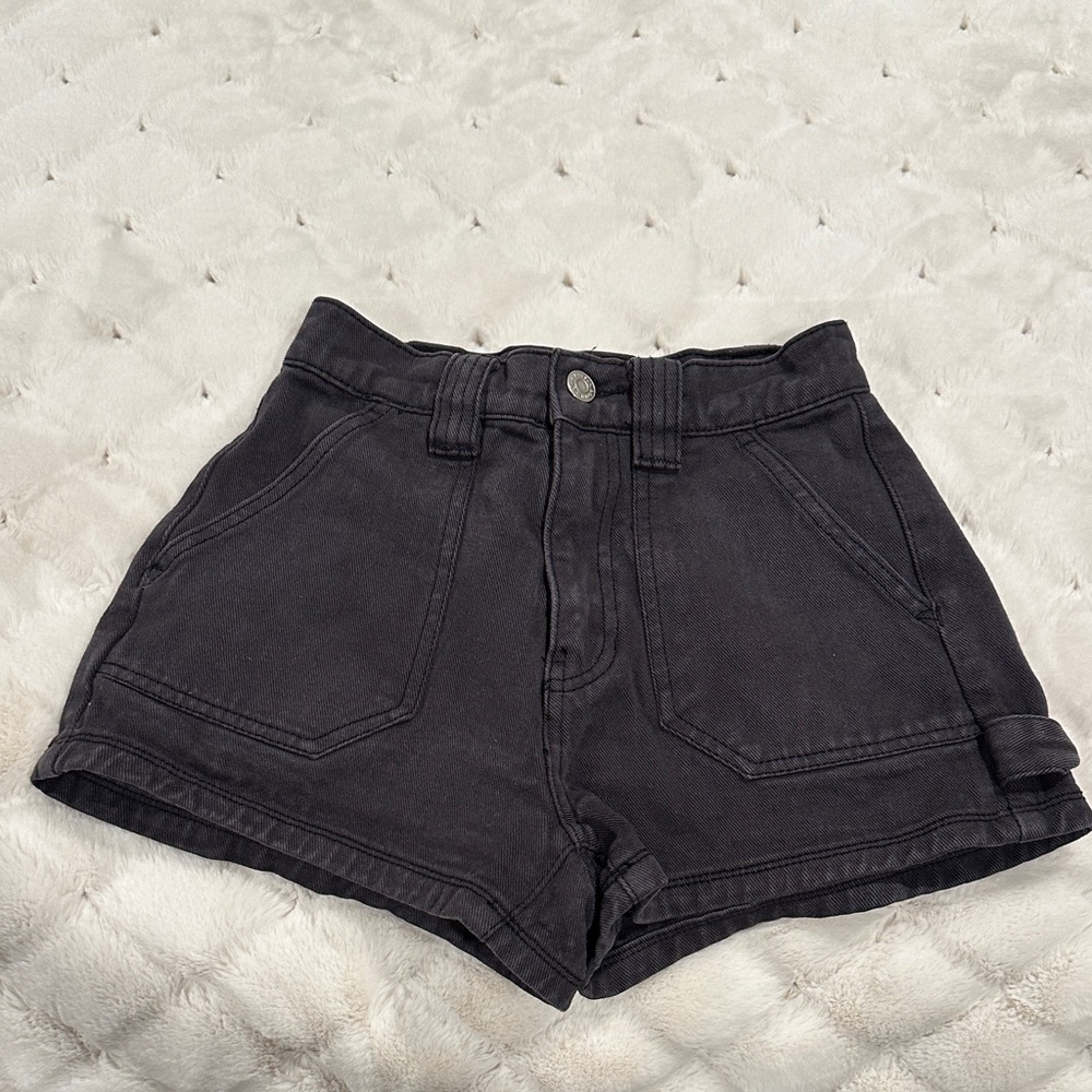 PacSun Charcoal High Waist Denim Shorts